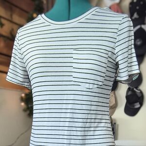 ANDREE BY UNIT Black and White Striped Tee Dress